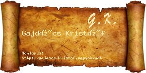 Gajdács Kristóf névjegykártya
