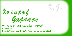 kristof gajdacs business card
