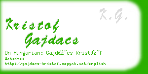 kristof gajdacs business card